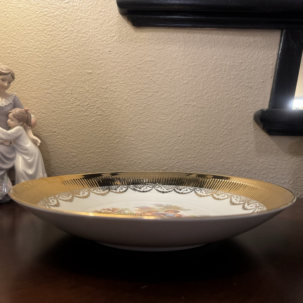Vtg JWK Bavaria W.Germany 11.25”Fragonard Love Story Gold Edge Decoration Plate - Picture 13 of 14